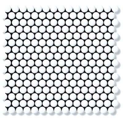EVERSTONE COTTAGE PENNY ROUND WHITE MATTE 315X291MM MOSAIC TILE (PER BOX)
