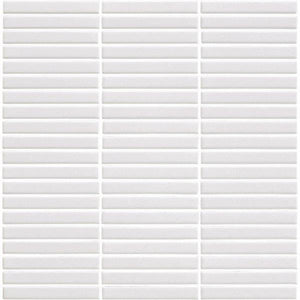 EVERSTONE COTTAGE PENCIL STRIP WHITE MATTE 296X293MM MOSAIC TILE (PER BOX)