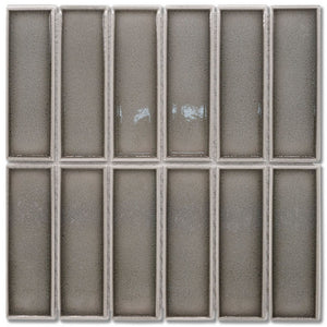 EVERSTONE COTTAGE 3D BRICK SMOKE GLOSSY 300X300MM MOSAIC TILE (PER BOX)