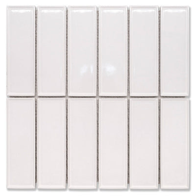 EVERSTONE COTTAGE 3D BRICK WHITE GLOSSY 300X300MM MOSAIC TILE (PER BOX)