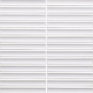 EVERSTONE COTTAGE 3D STRIP WHITE GLOSSY 297X297MM MOSAIC TILE (PER BOX)