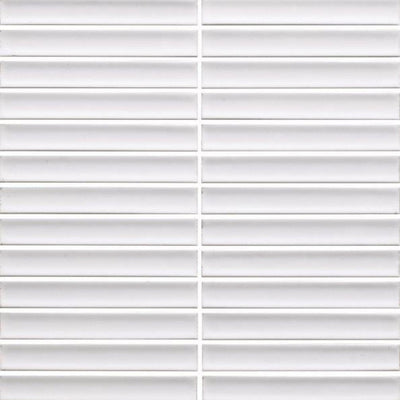 EVERSTONE COTTAGE 3D STRIP WHITE GLOSSY 297X297MM MOSAIC TILE (PER BOX)