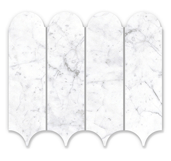 EVERSTONE EUROMARMO CARRARA VENATINO HONED 338X260MM FEATHER MOSAIC TILE (PER BOX)