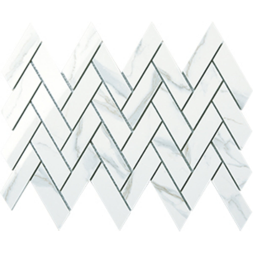 EVERSTONE EUROMARMO STATUARIO VENATO POLISHED 365X245MM ARROW MOSAIC TILE (PER BOX)