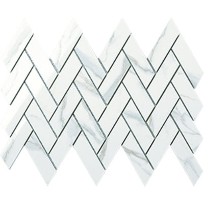 EVERSTONE EUROMARMO STATUARIO VENATO POLISHED 365X245MM ARROW MOSAIC TILE (PER BOX)