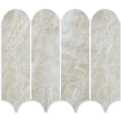 EVERSTONE EUROMARMO TAJ MAHAL HONED 338X260MM FEATHER MOSAIC TILE (PER BOX)