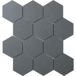 EVERSTONE DURASTONE STEEL GREY MATTE 260X300MM HEXAGON MOSAIC TILE (PER BOX)