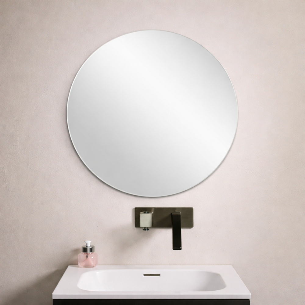 POSEDION LUNA ROUND FRAMELESS PENCIL EDGE PLAIN MIRROR 600X600MM