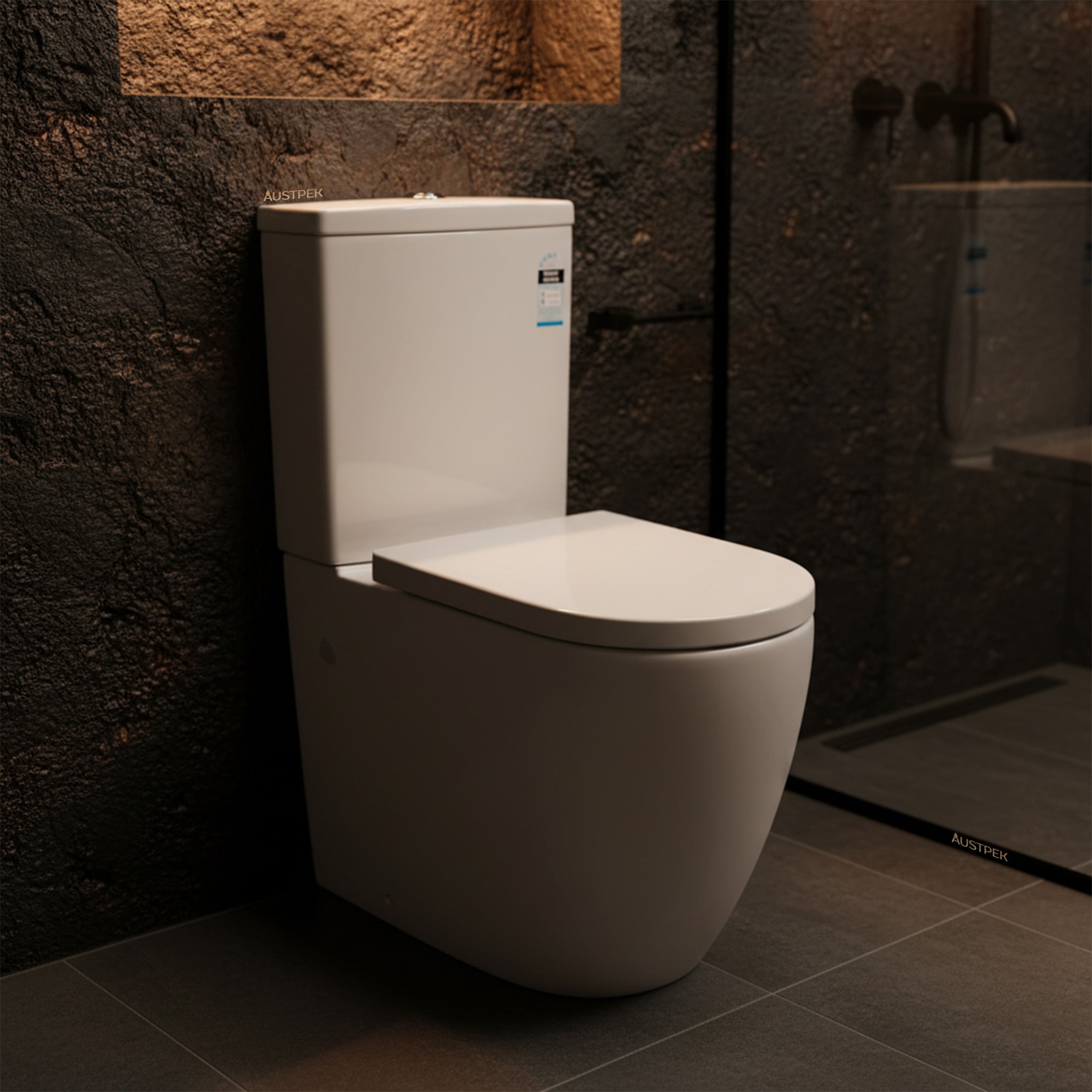 POSEIDON AMBULANT BOX RIM TOILET SUITE GLOSS WHITE