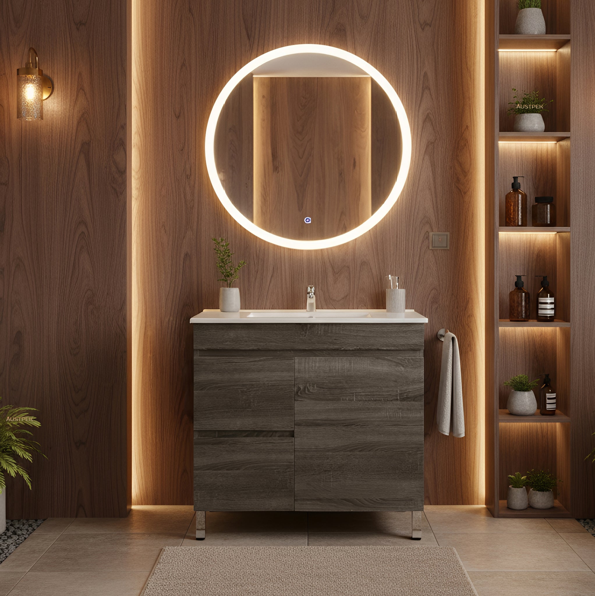 POSEIDON BERGE 750MM FLOOR STANDING VANITY (AVAILABLE IN LEFT HAND DRAWER AND RIGHT HAND DRAWER)