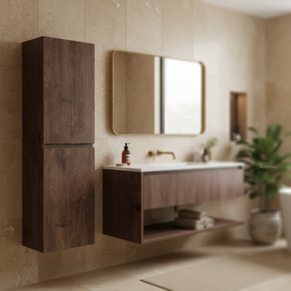 POSEIDON DARK OAK TALL BOY 400MM X 1350MM