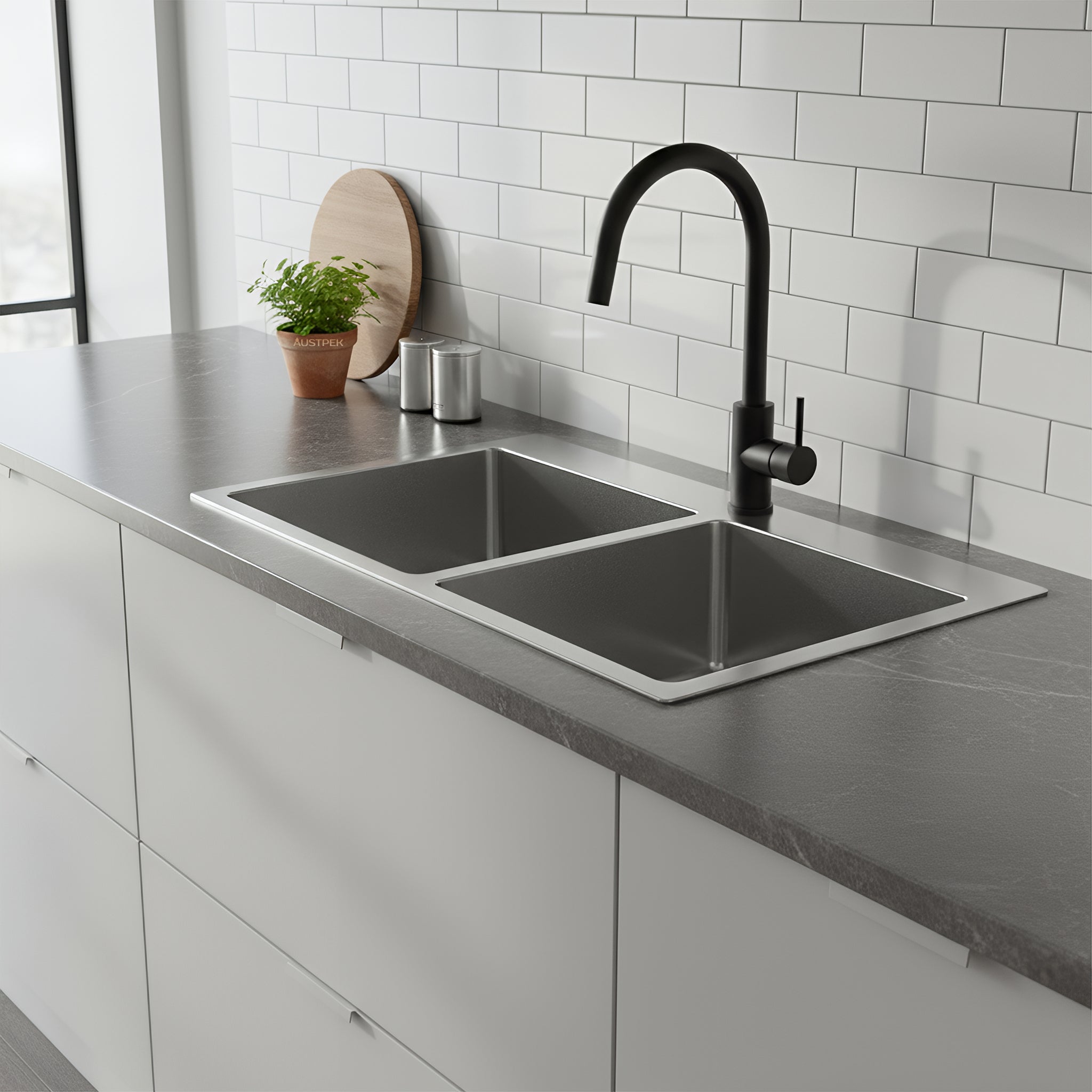 POSEIDON HANDMADE STAINLESS STEEL KITCHEN SINK 775MM