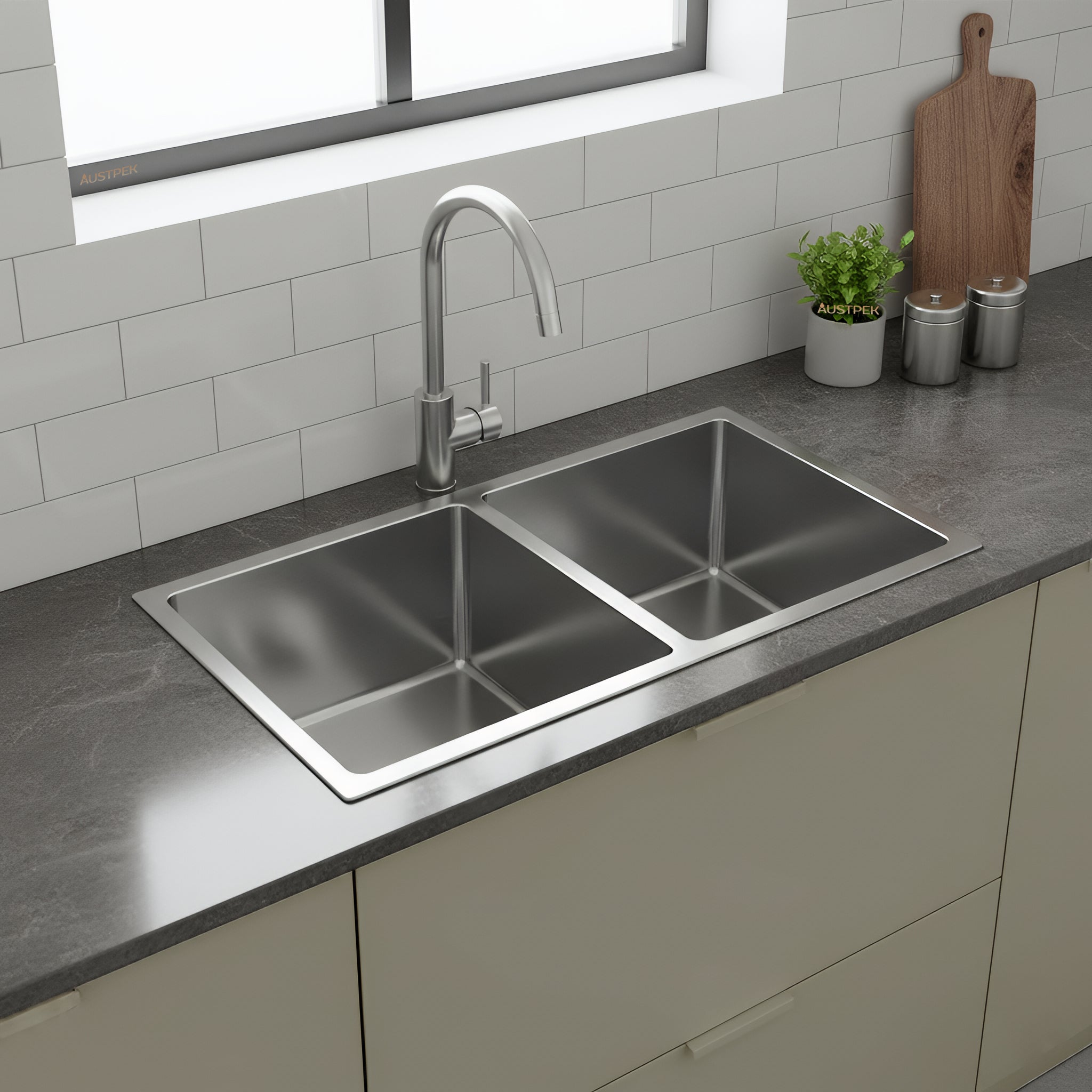 POSEIDON HANDMADE STAINLESS STEEL KITCHEN SINK 775MM