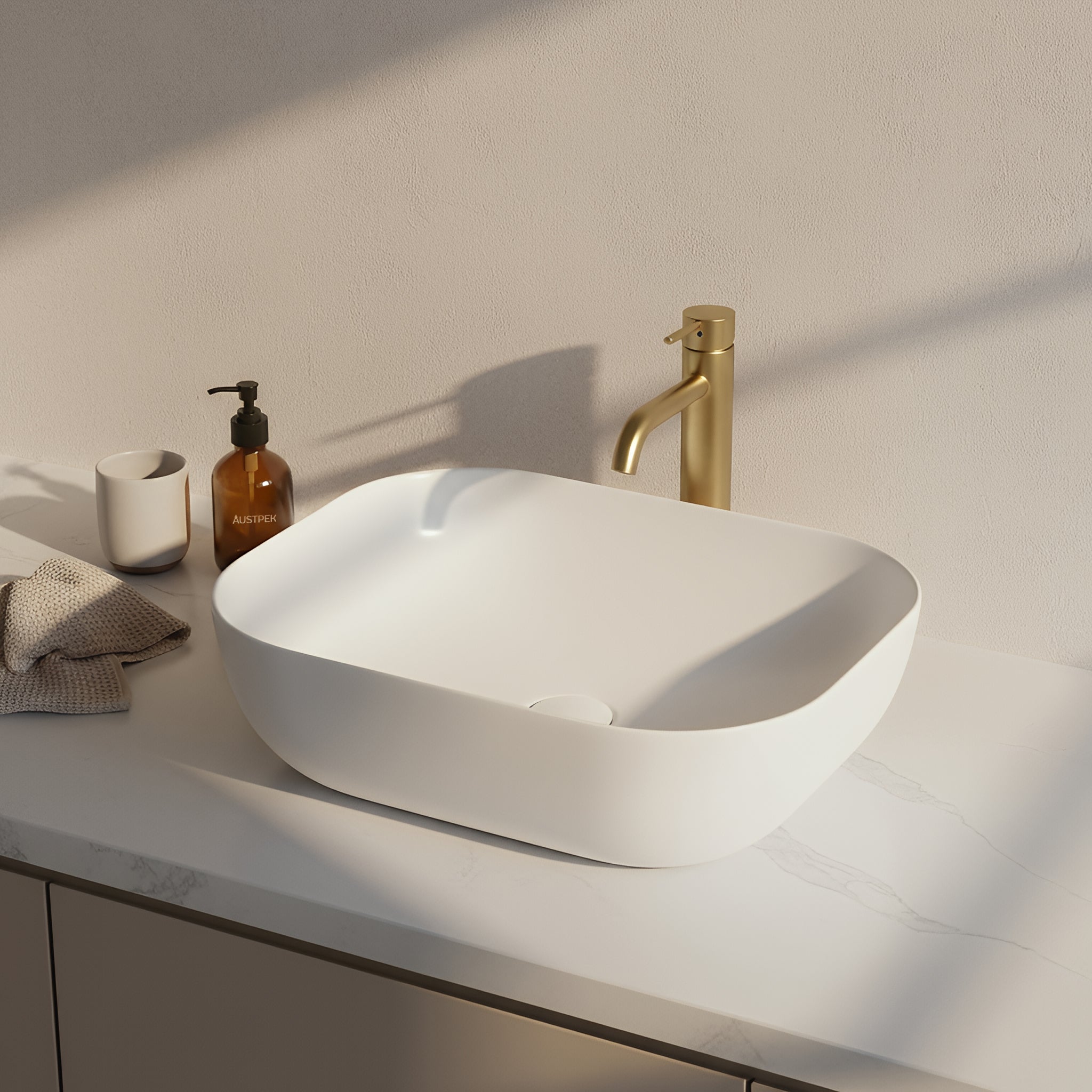 POSEIDON FINE CERAMIC BASIN ULTRA SLIM GLOSS WHITE 465MM