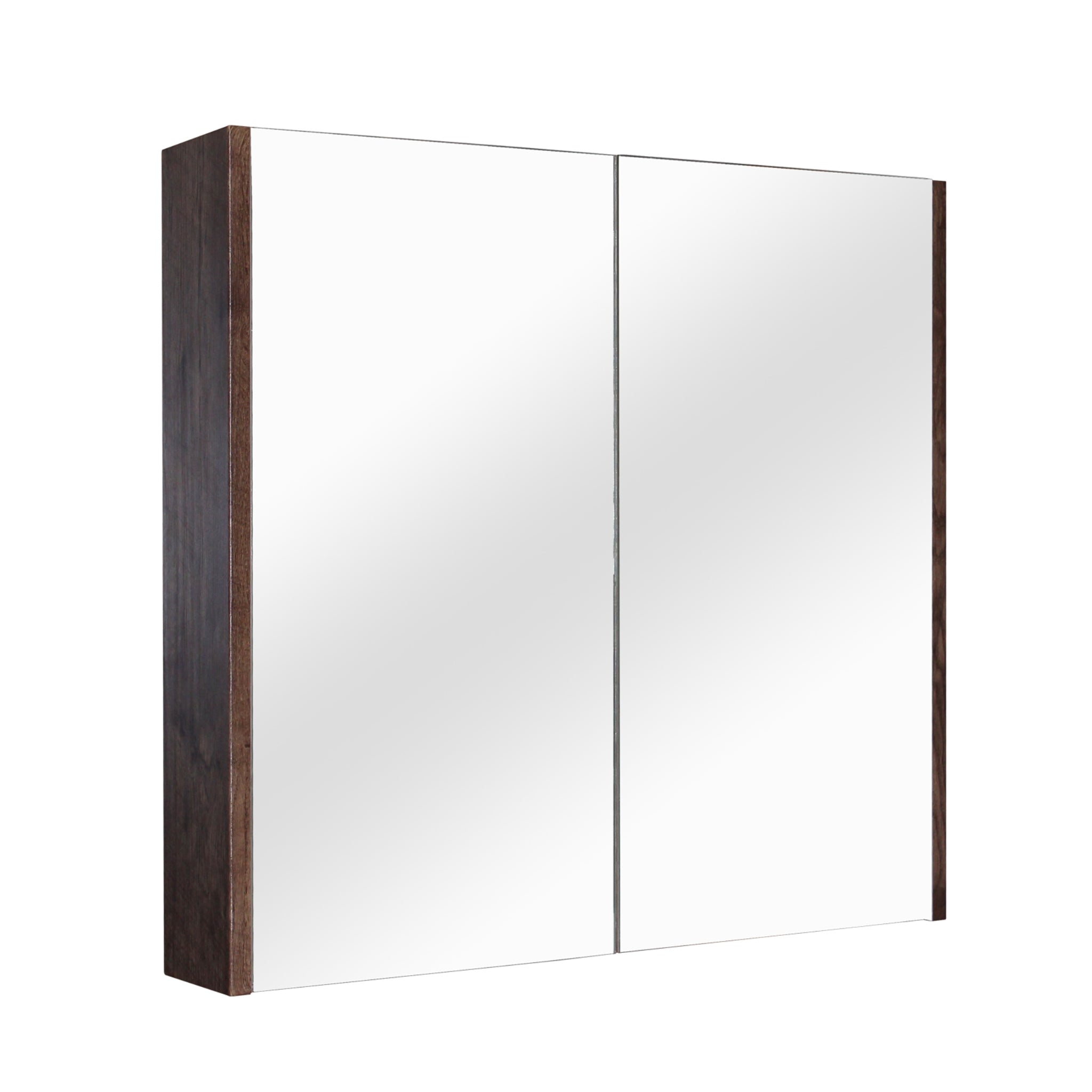 POSEIDON QUBIST DARK OAK MIRROR SHAVING CABINET 750X720MM