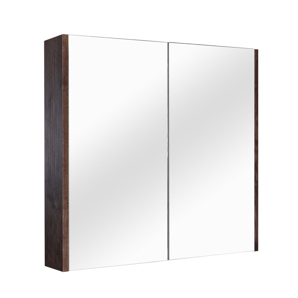 POSEIDON QUBIST DARK OAK MIRROR SHAVING CABINET 900X720MM