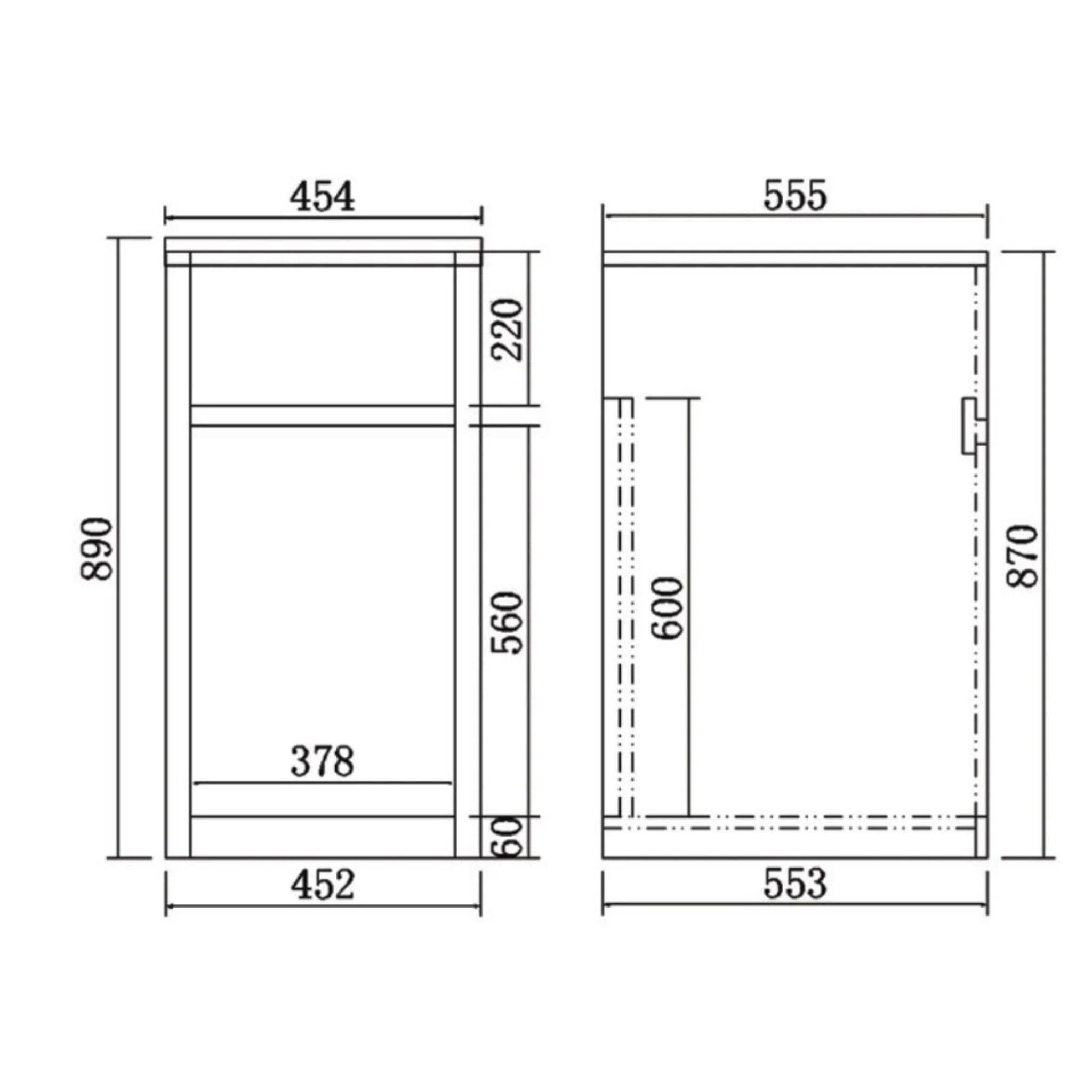 POSEIDON LAUNDRY CABINET AND TUB 454MM WHITE