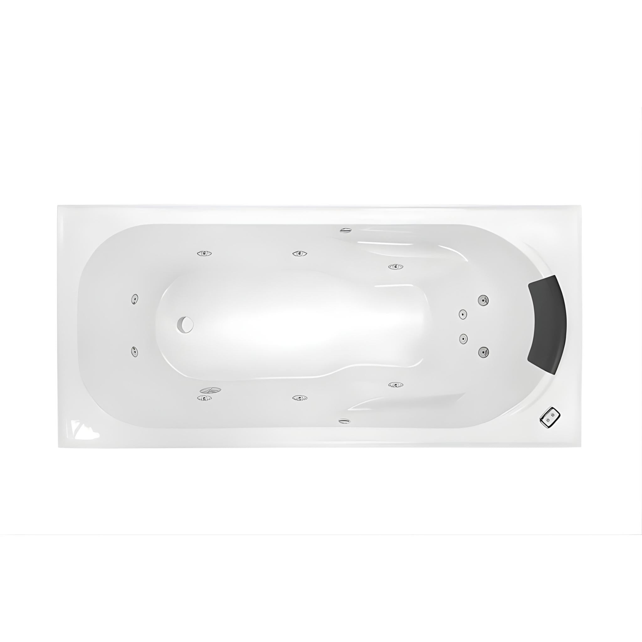 DECINA PRIMA INSET CONTOUR SPA BATH GLOSS WHITE (AVAILABLE IN 1515MM, 1635MM AND 1785MM) WITH 12-JETS