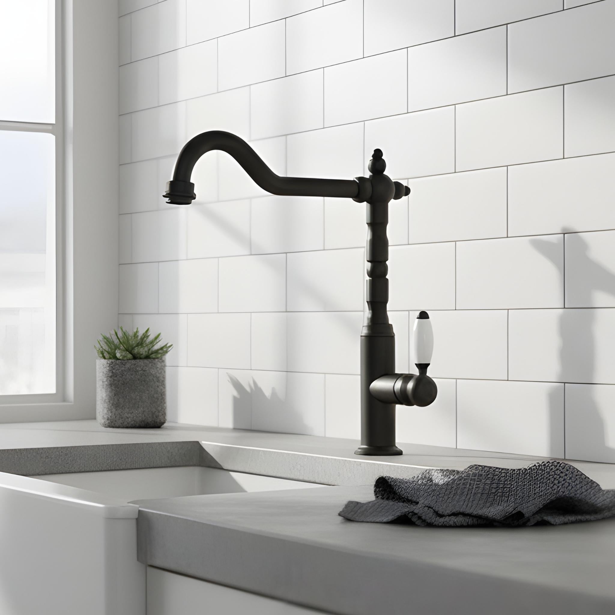 TURNER HASTINGS PROVIDENCE SINGLE SINK MIXER TAP 311MM MATTE BLACK
