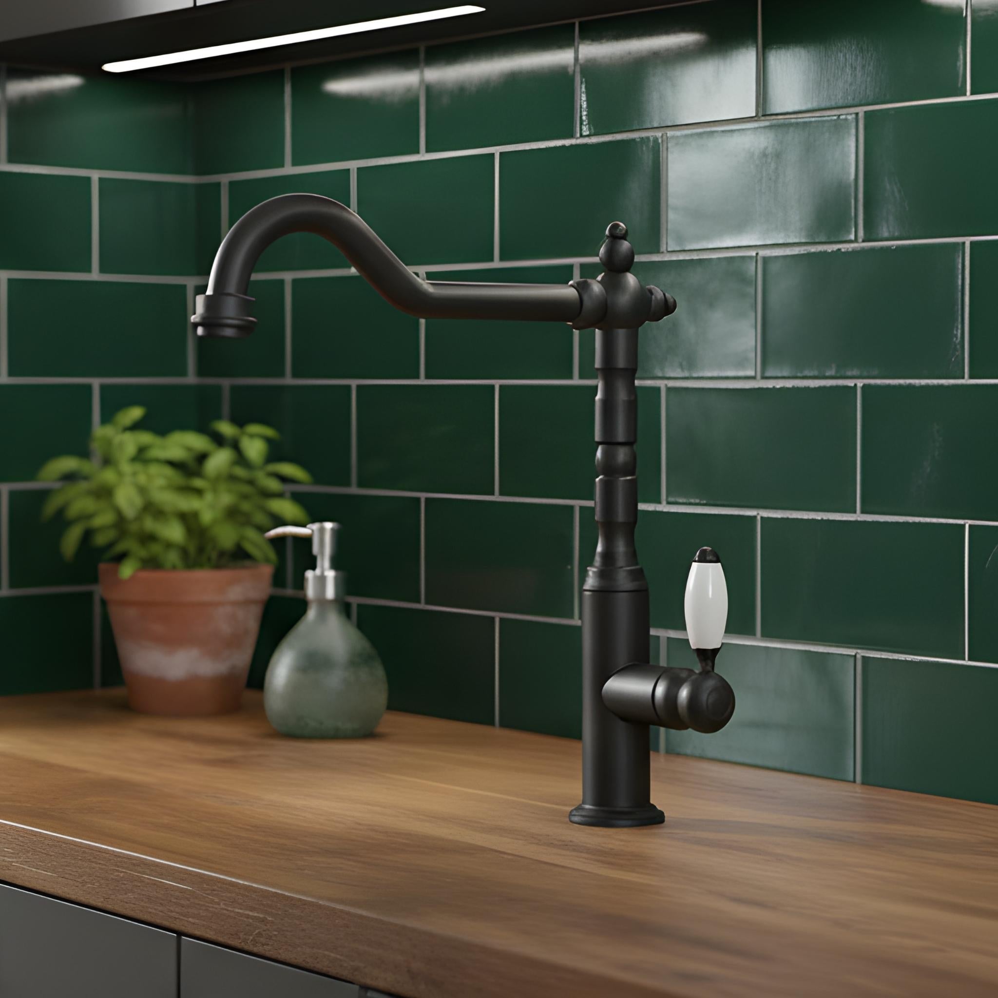 TURNER HASTINGS PROVIDENCE SINGLE SINK MIXER TAP 311MM MATTE BLACK