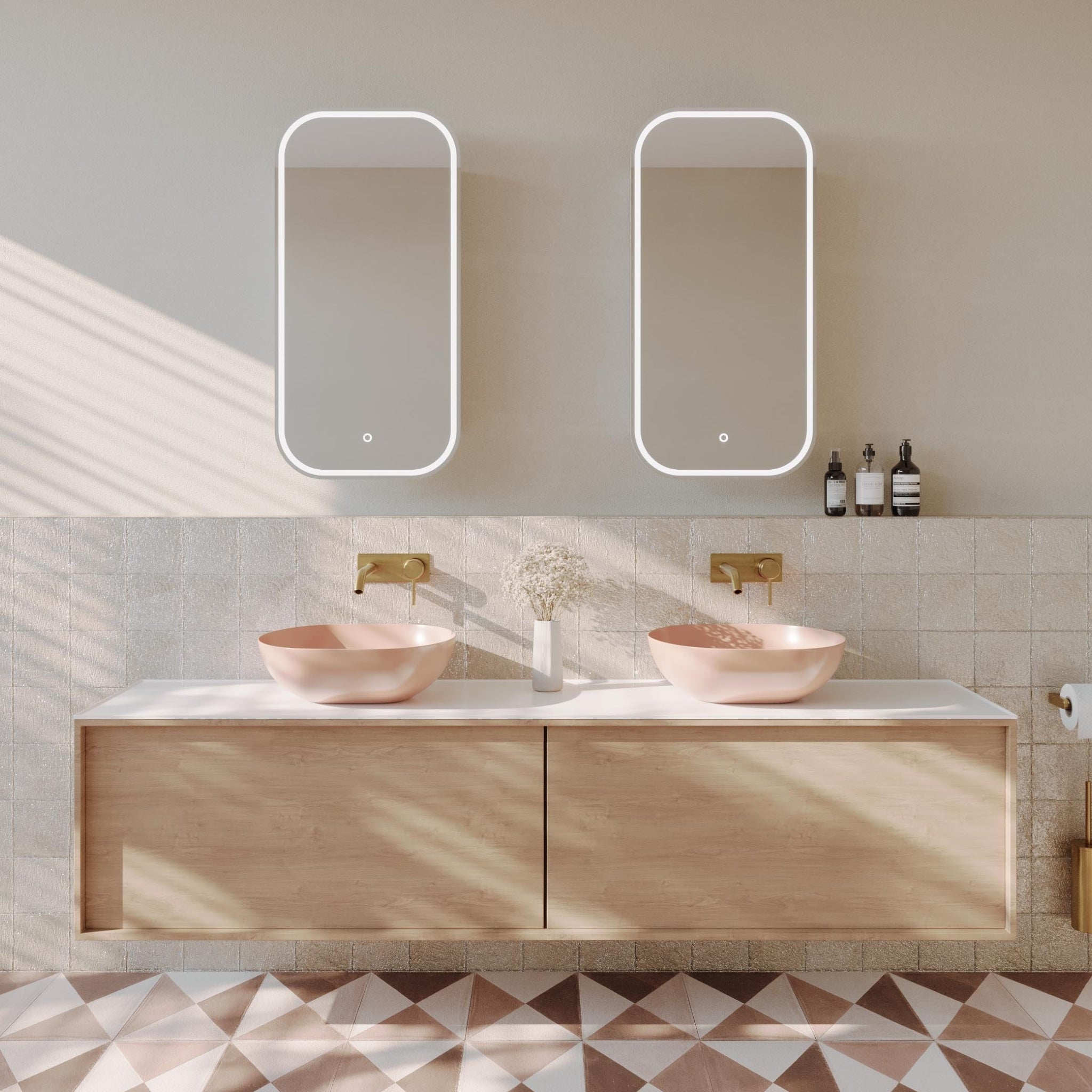 REMER PIAZZA FRAMELESS WHITE LED SHAVING CABINET 450X900MM