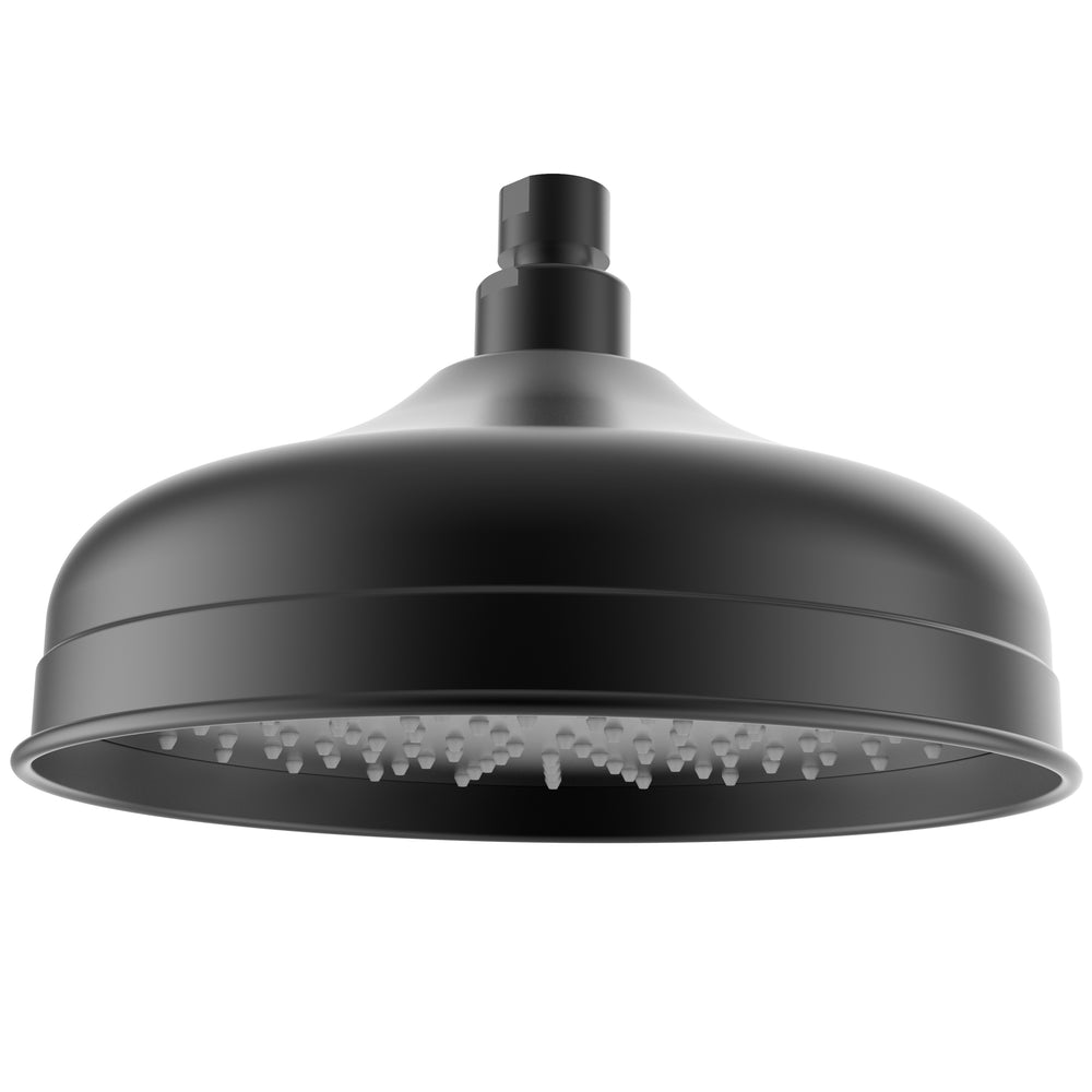 IKON CLASICO LEAD FREE SHOWER HEAD 220MM MATTE BLACK