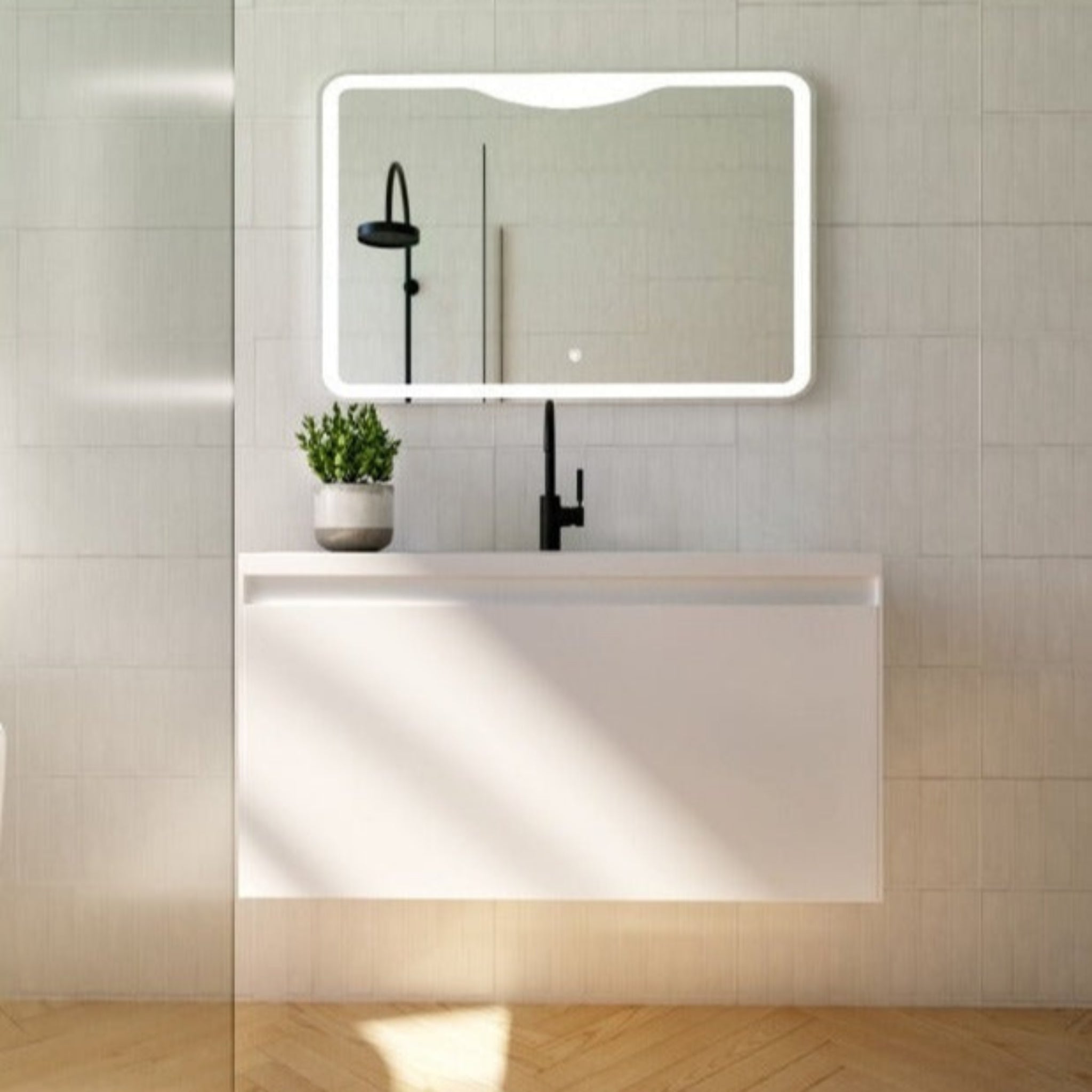 BELBAGNO PRADO GLOSS WHITE 1200MM SINGLE BOWL WALL HUNG VANITY AND BASIN