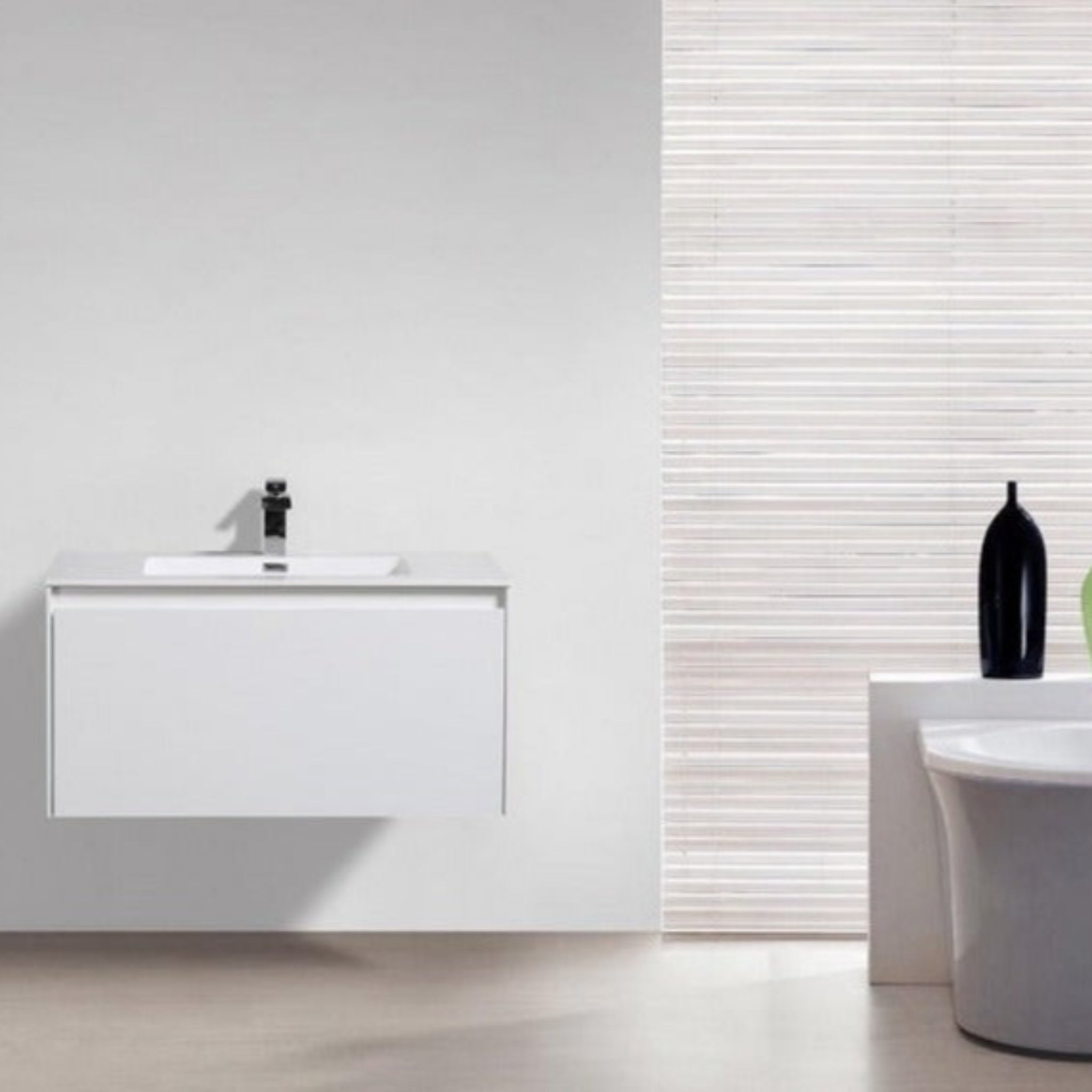 BELBAGNO PRADO GLOSS WHITE 1200MM SINGLE BOWL WALL HUNG VANITY AND BASIN