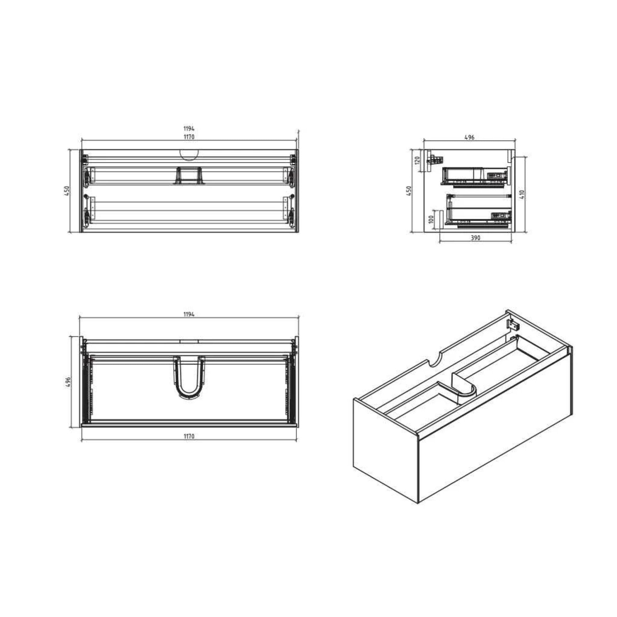 BELBAGNO PRADO GLOSS WHITE 1200MM SINGLE BOWL WALL HUNG VANITY AND BASIN