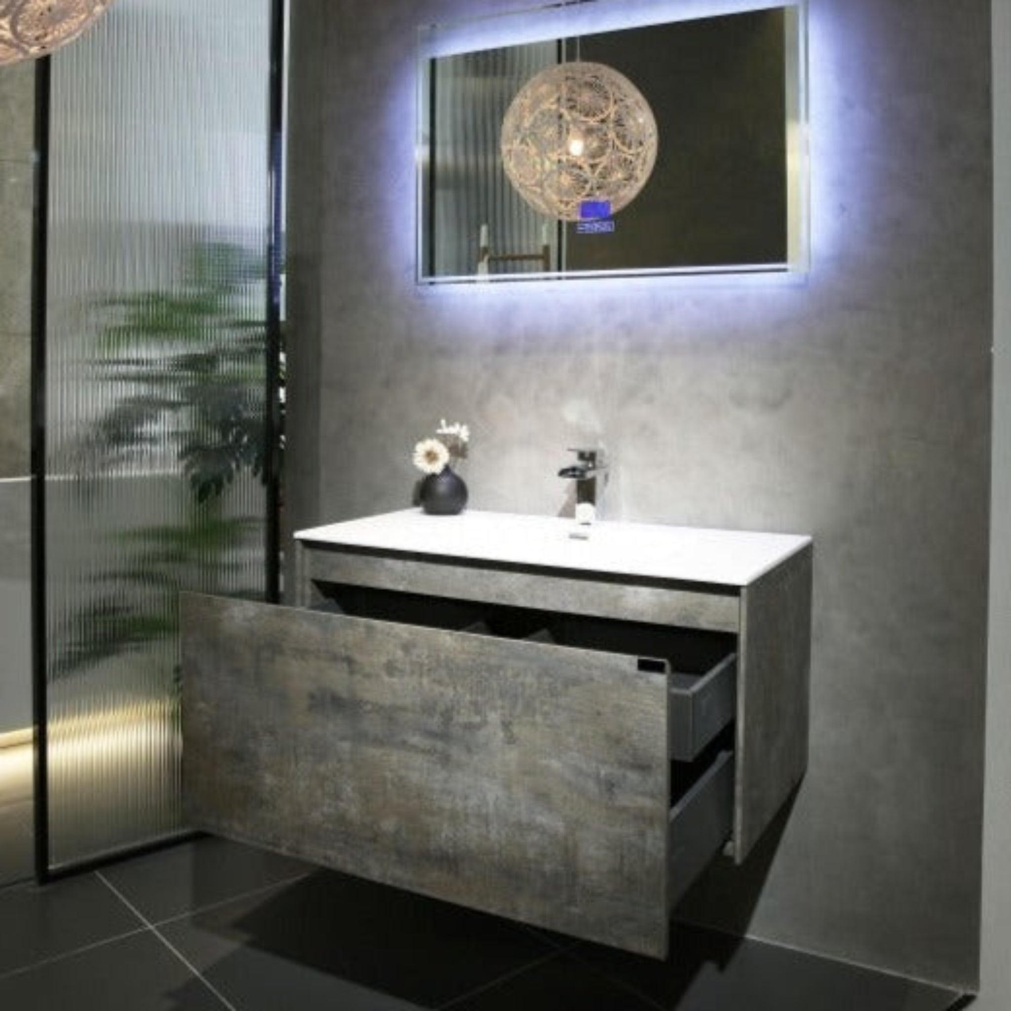 BELBAGNO PRADO MAPLE OAK 750MM SINGLE BOWL WALL HUNG VANITY AND BASIN