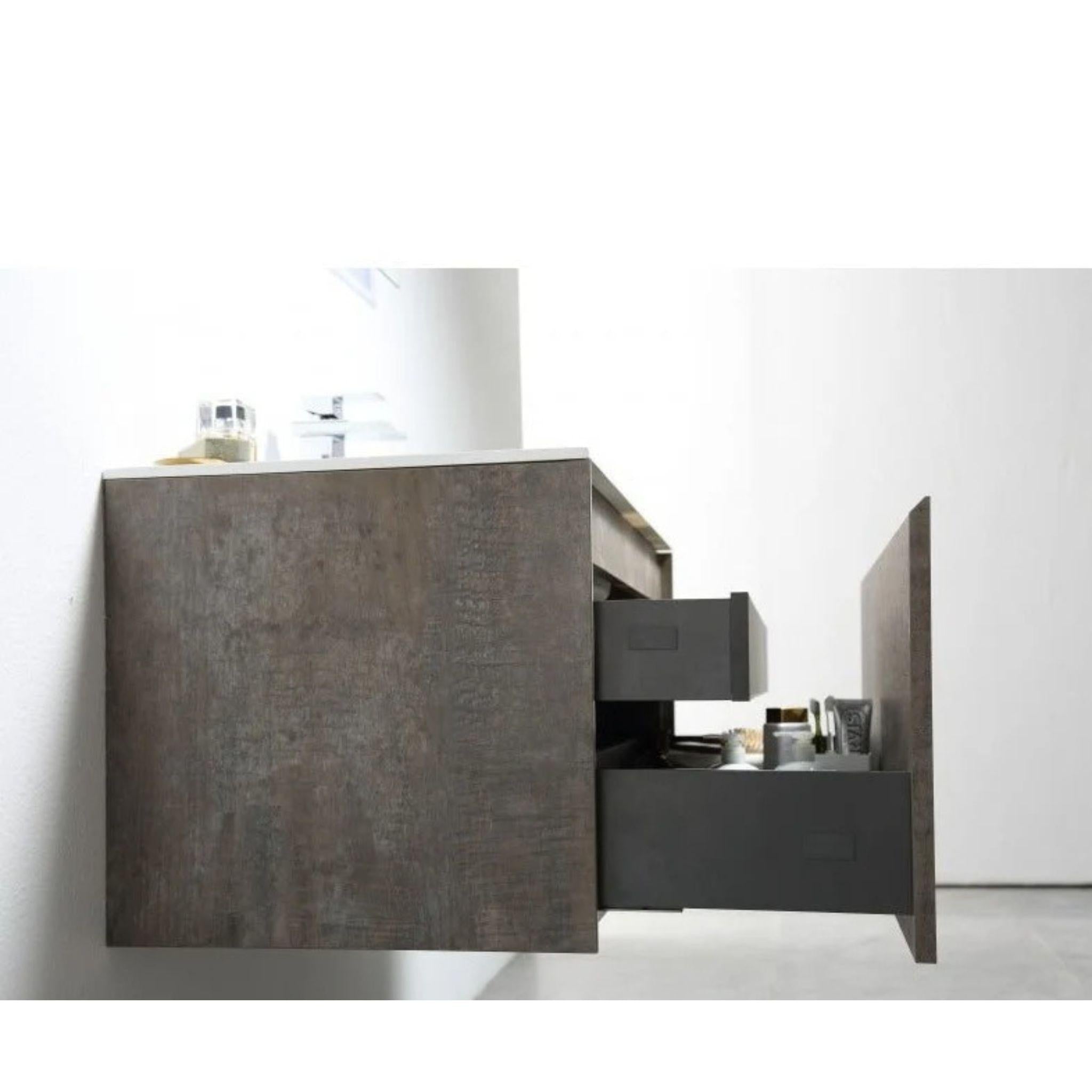 BELBAGNO PRADO MAPLE OAK 750MM SINGLE BOWL WALL HUNG VANITY AND BASIN