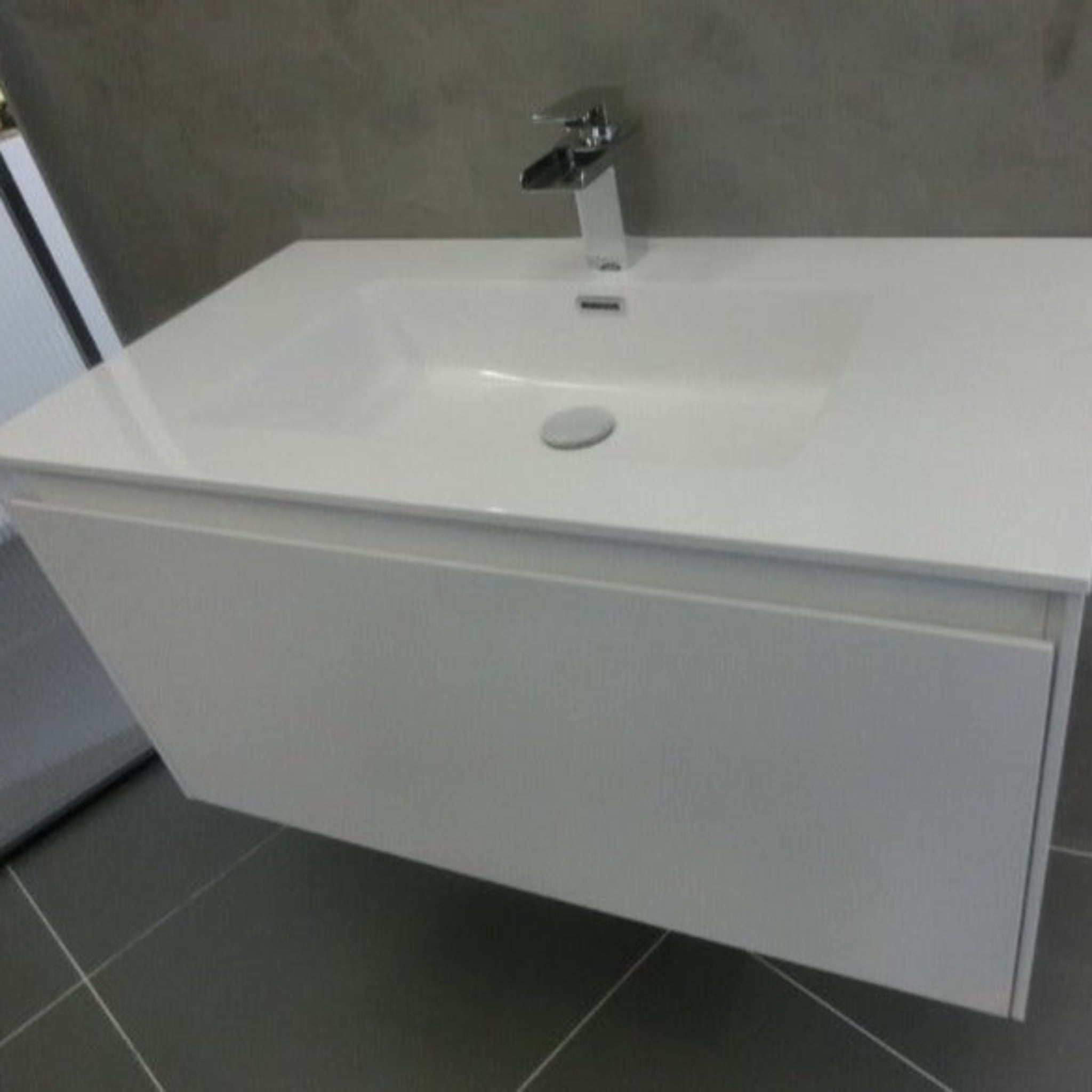 BELBAGNO PRADO GLOSS WHITE 900MM SINGLE BOWL WALL HUNG VANITY AND BASIN