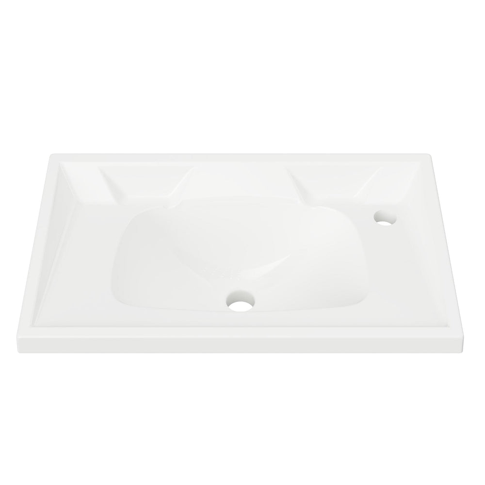 DUROCLASS PRINCE ENSUITE GLOSS WHITE SINGLE BOWL UNDERMOUNT VANITY TOP (AVAILABLE IN 600MM AND 750MM)