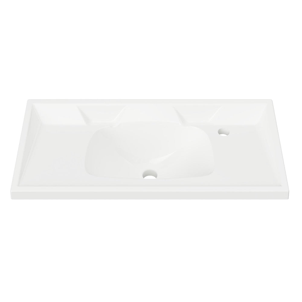DUROCLASS PRINCE ENSUITE GLOSS WHITE SINGLE BOWL UNDERMOUNT VANITY TOP (AVAILABLE IN 600MM AND 750MM)