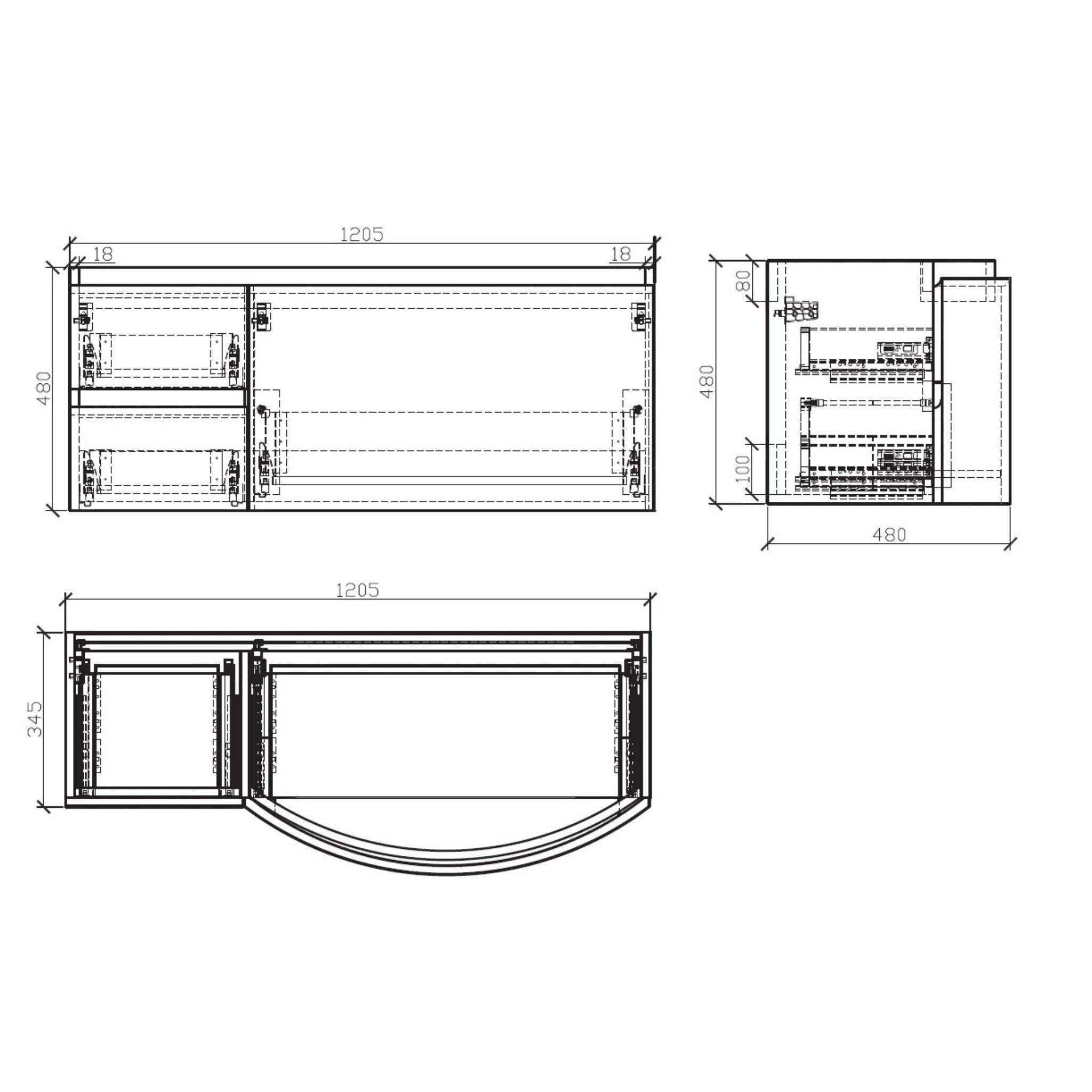 BELBAGNO PROSPERO GLOSS WHITE 1200MM SINGLE BOWL WALL HUNG VANITY AND BASIN