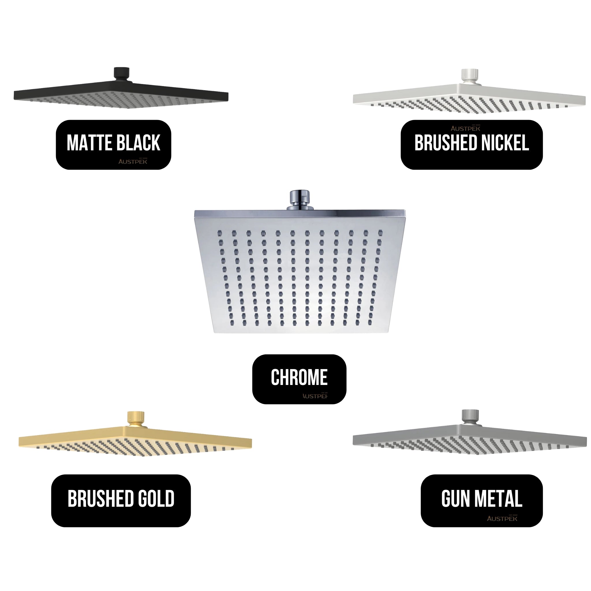 IKON ROSA SHOWER HEAD 200MM BRUSHED GOLD