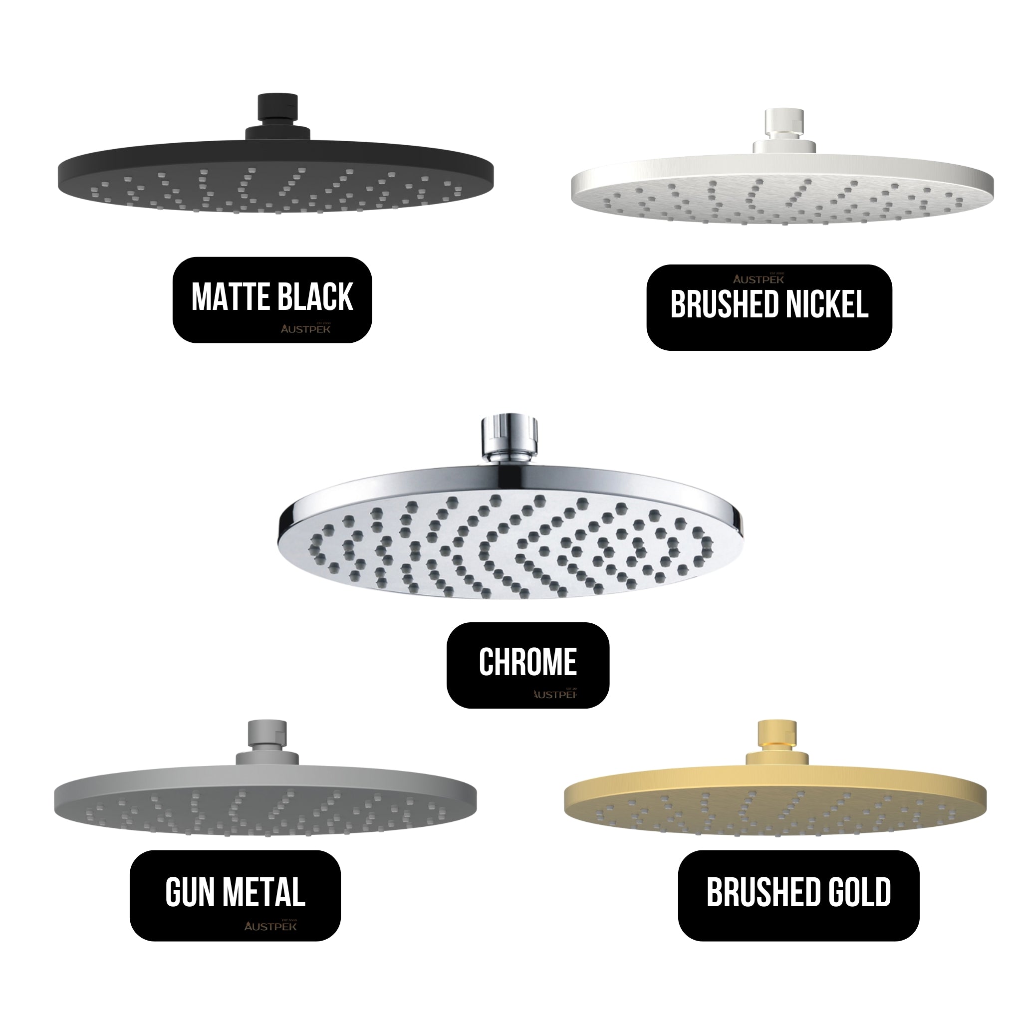 IKON OTUS SHOWER HEAD 200MM BRUSHED GOLD