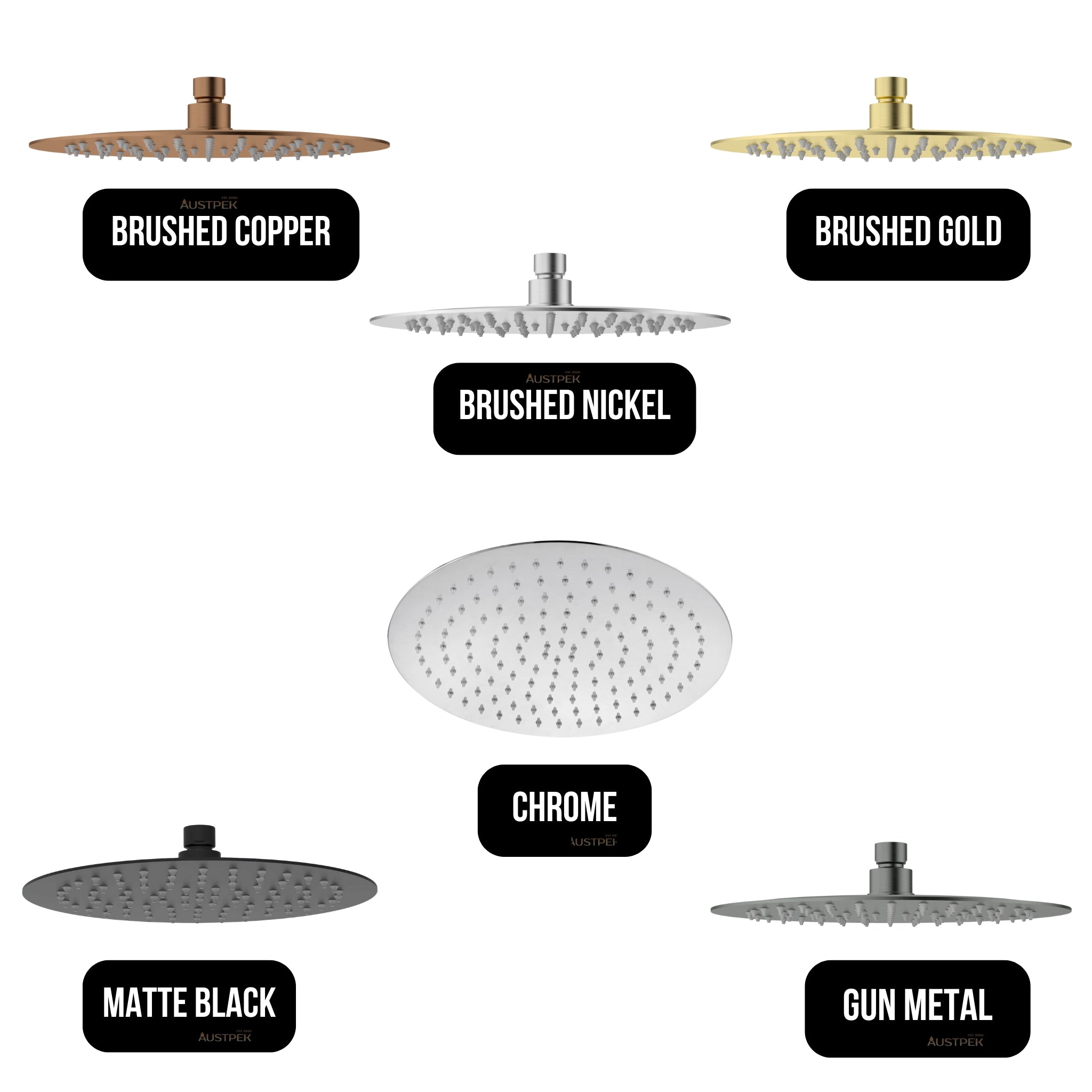 IKON DOVA SHOWER HEAD 250MM BRUSHED NICKEL