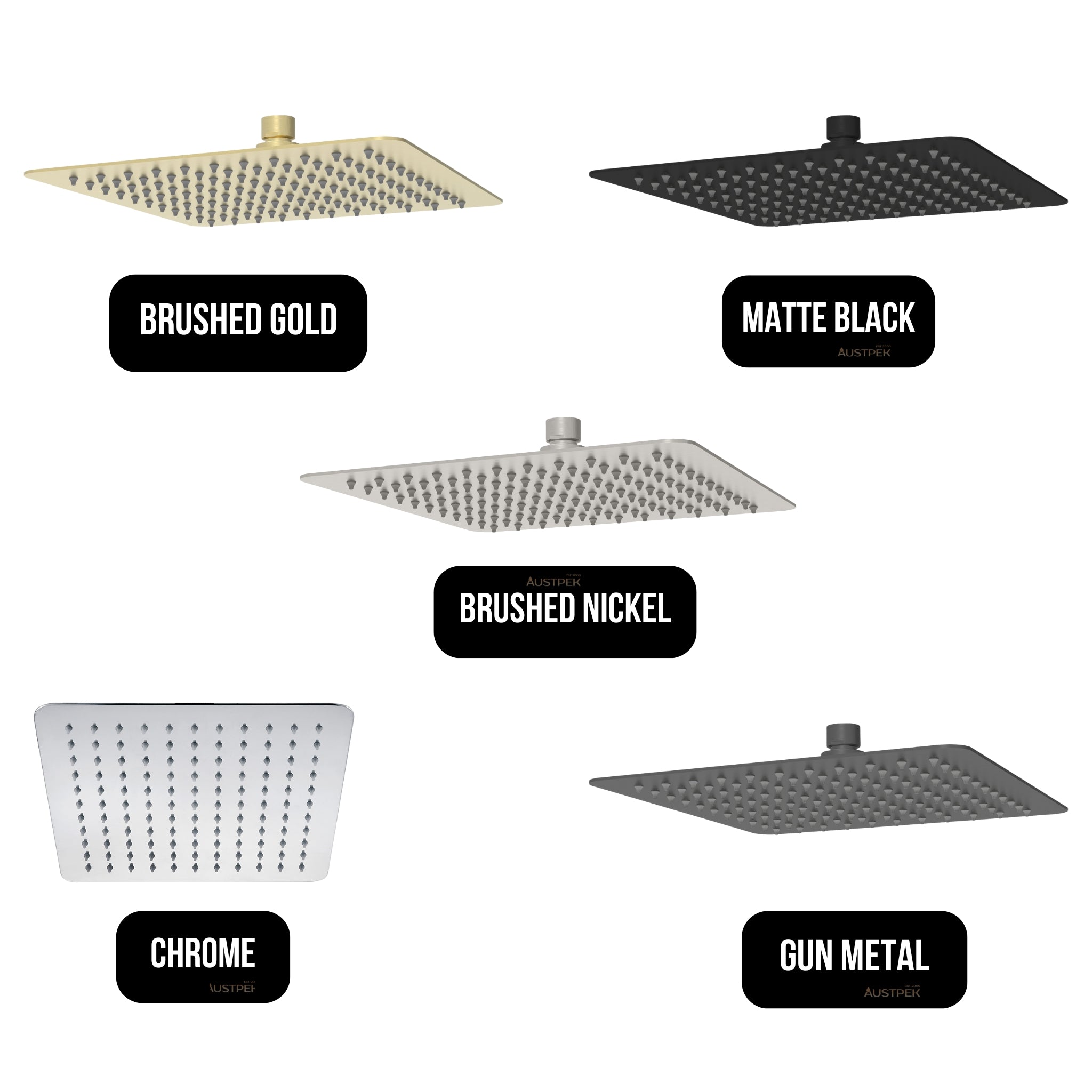 IKON NOVA SHOWER HEAD 250MM GUN METAL