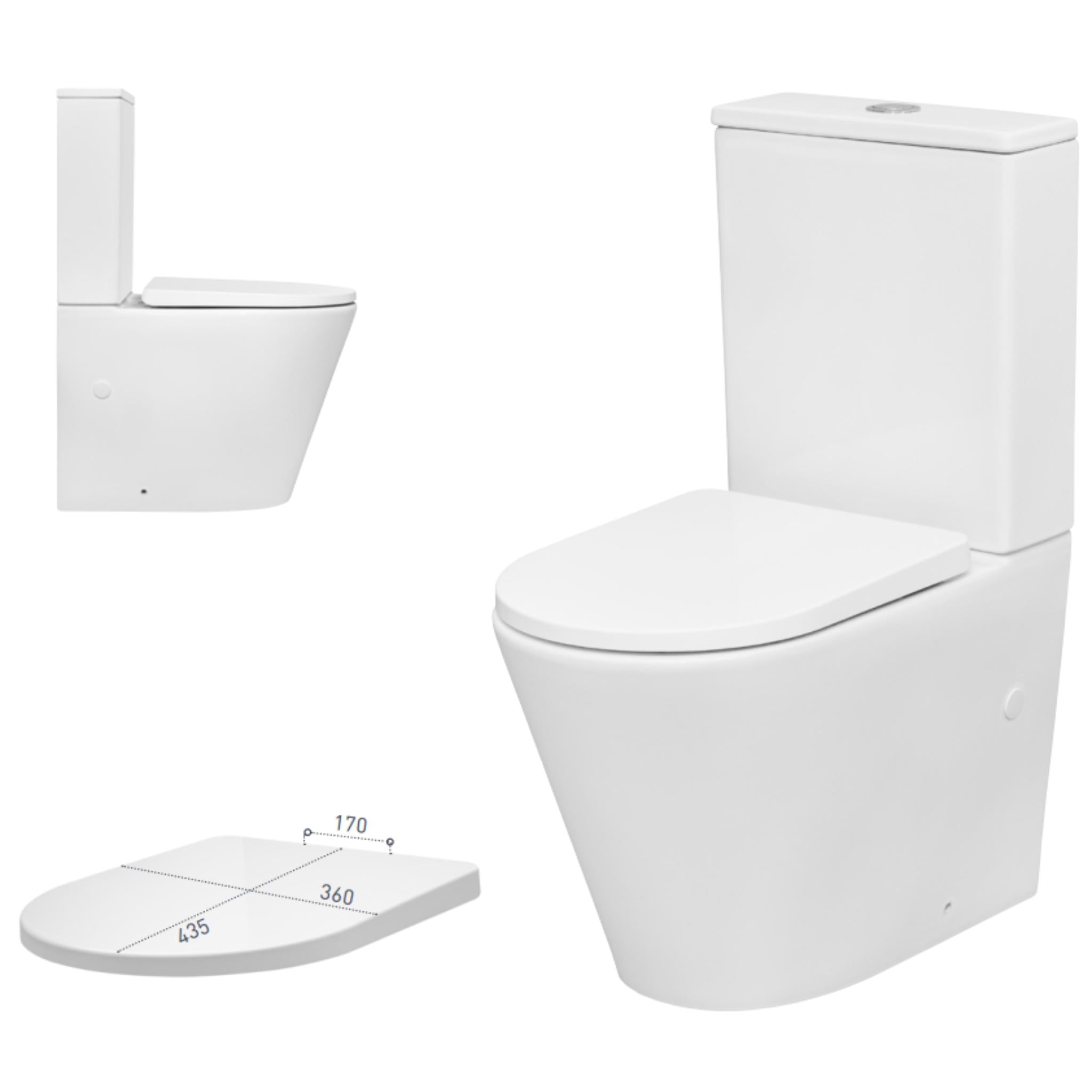 DECINA PREZZO RIMLESS BACK-TO-WALL TOILET SUITE GLOSS WHITE