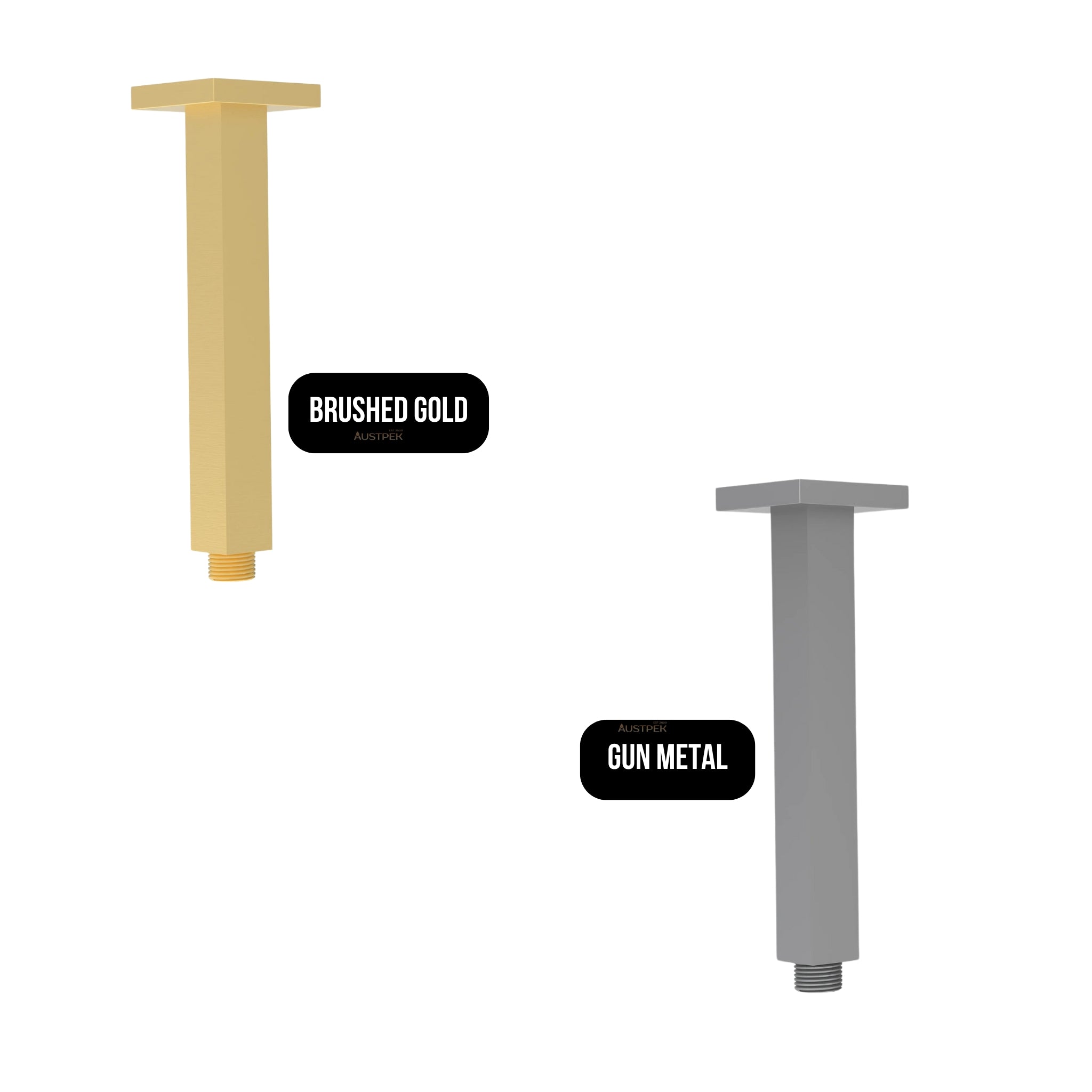 IKON VERTICAL SHOWER ARM 310MM GUN METAL