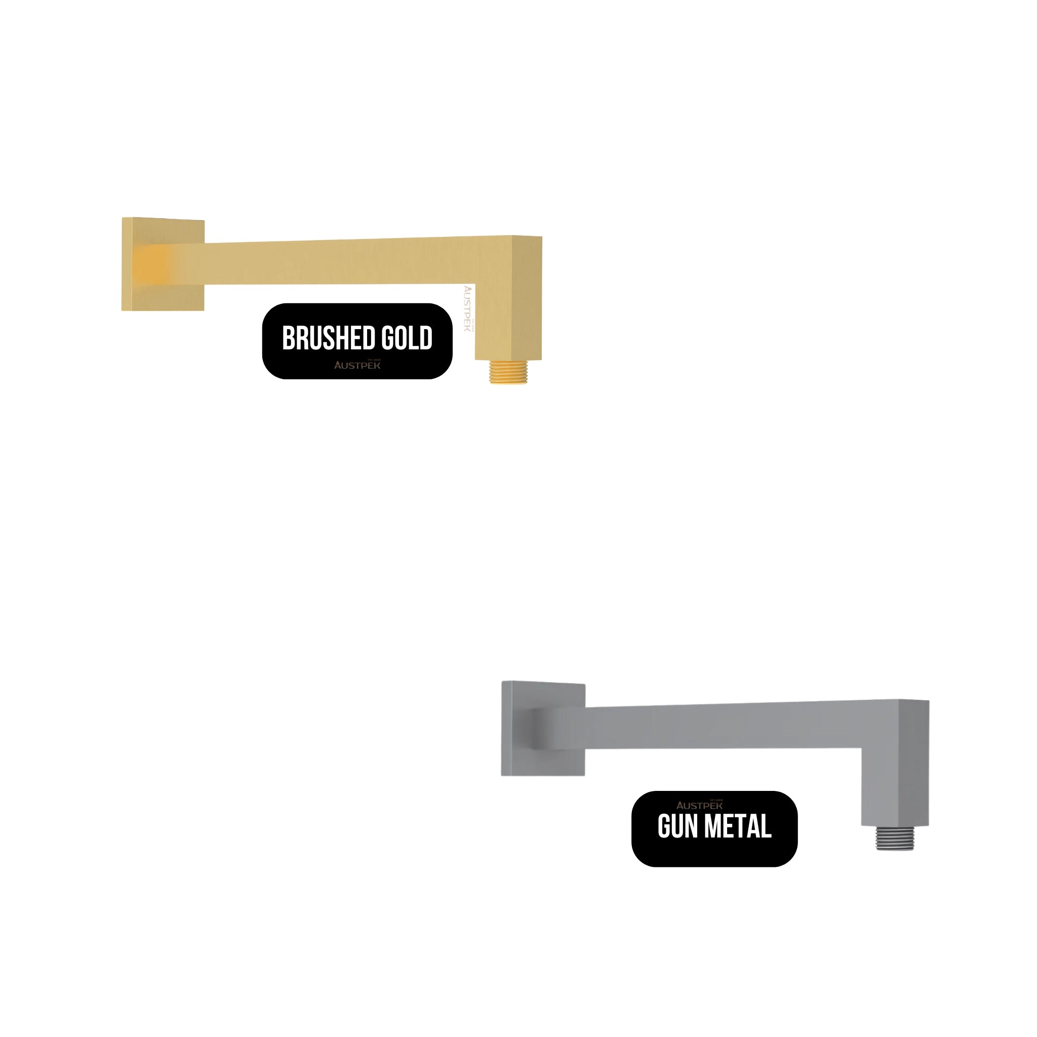 IKON HORIZONTAL SHOWER ARM 400MM BRUSHED GOLD