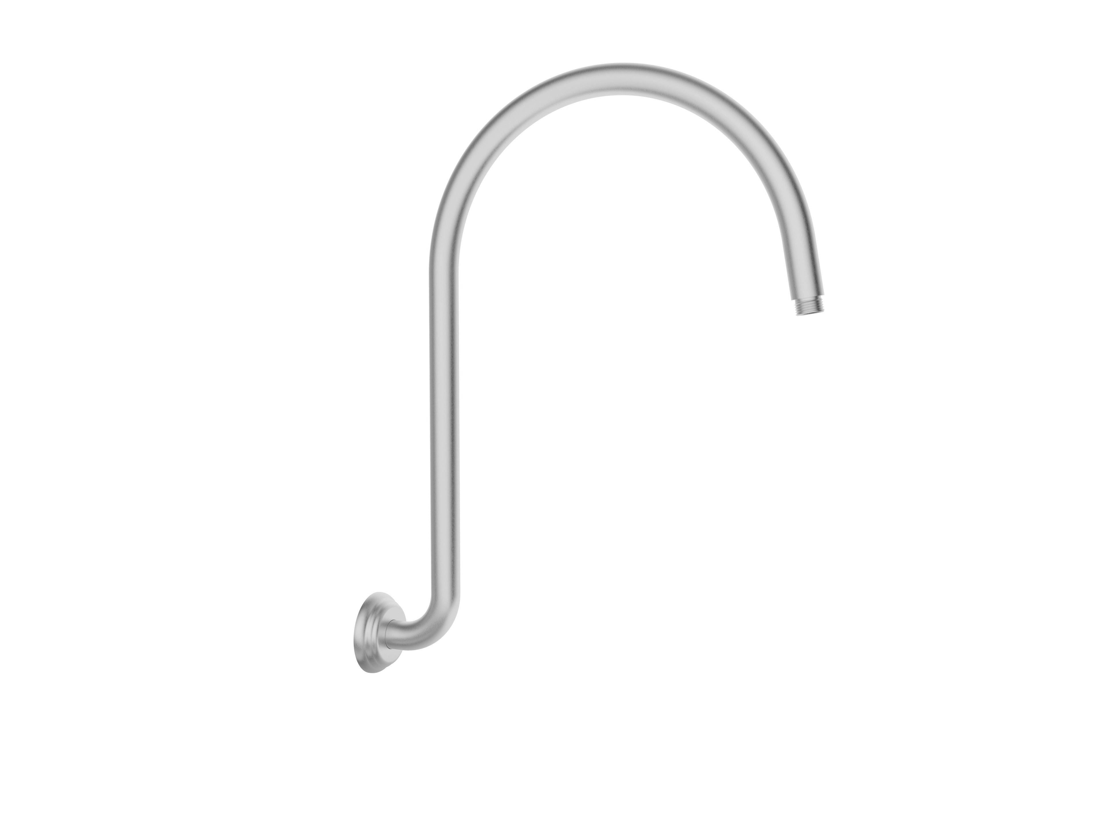 IKON CLASICO HIGH RISE SHOWER ARM 460MM BRUSHED NICKEL