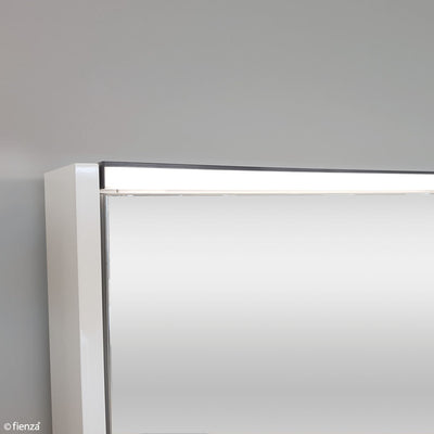 FIENZA GLOSS WHITE LED MIRROR SHAVING CABINET WITH SIDE PANELS 1200X670MM