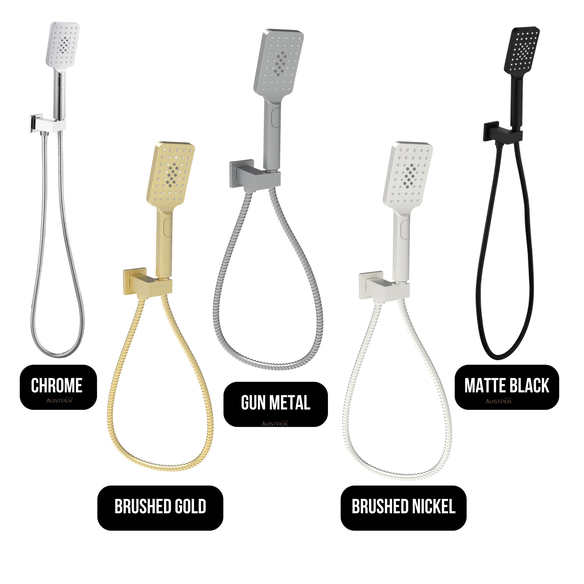 IKON EDEN HAND SHOWER ON WALL OUTLET BRACKET 299MM GUN METAL