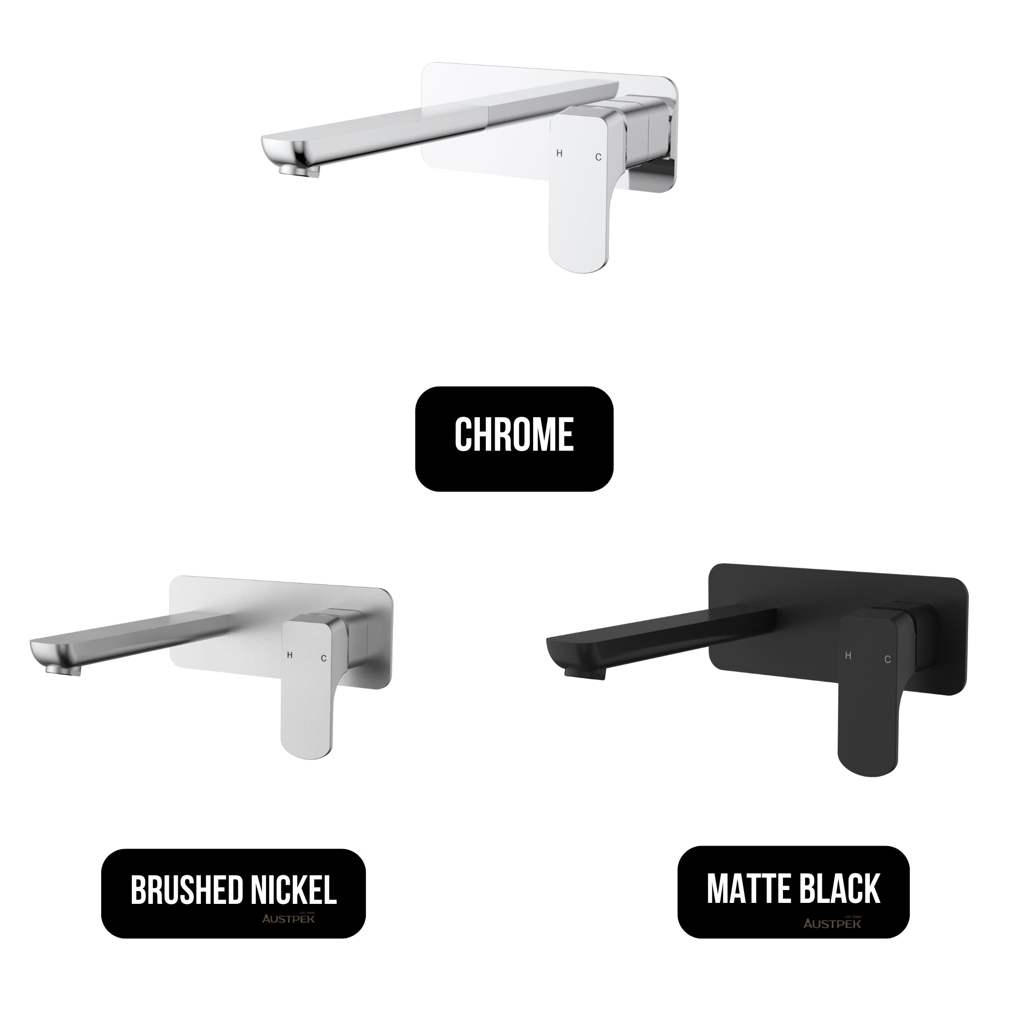 IKON EDEN WALL BASIN MIXER 200MM CHROME