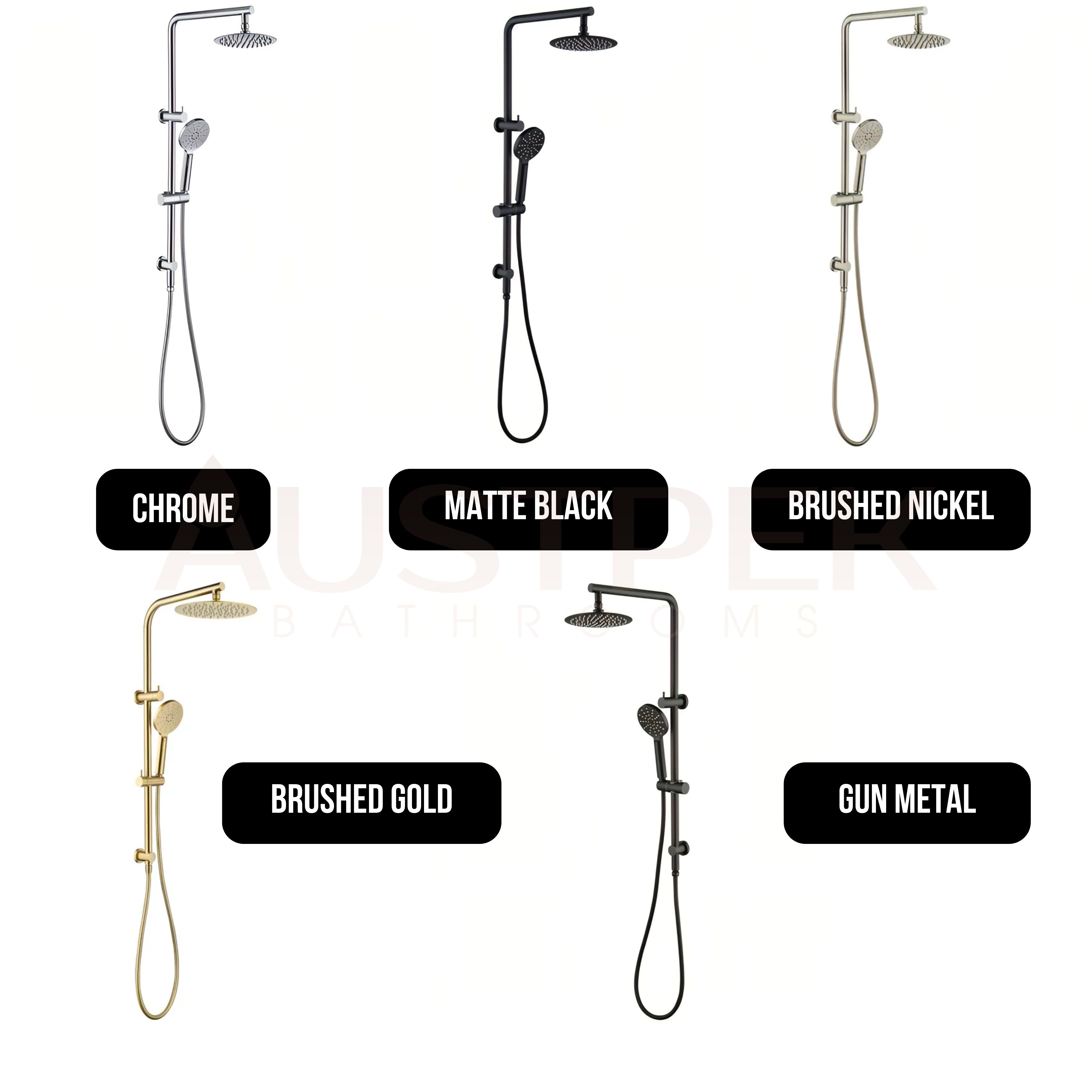 INSPIRE PAVIA COMBO SHOWER SET WITH SINGLE HOSE TOP INLET BRUSHED NICKEL