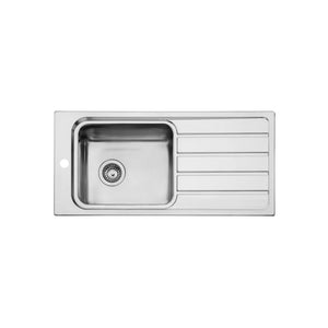 OLIVERI PURO SINGLE BOWL TOPMOUNT CARE SINK WITH DRAINER STAINLESS STEEL 900MM