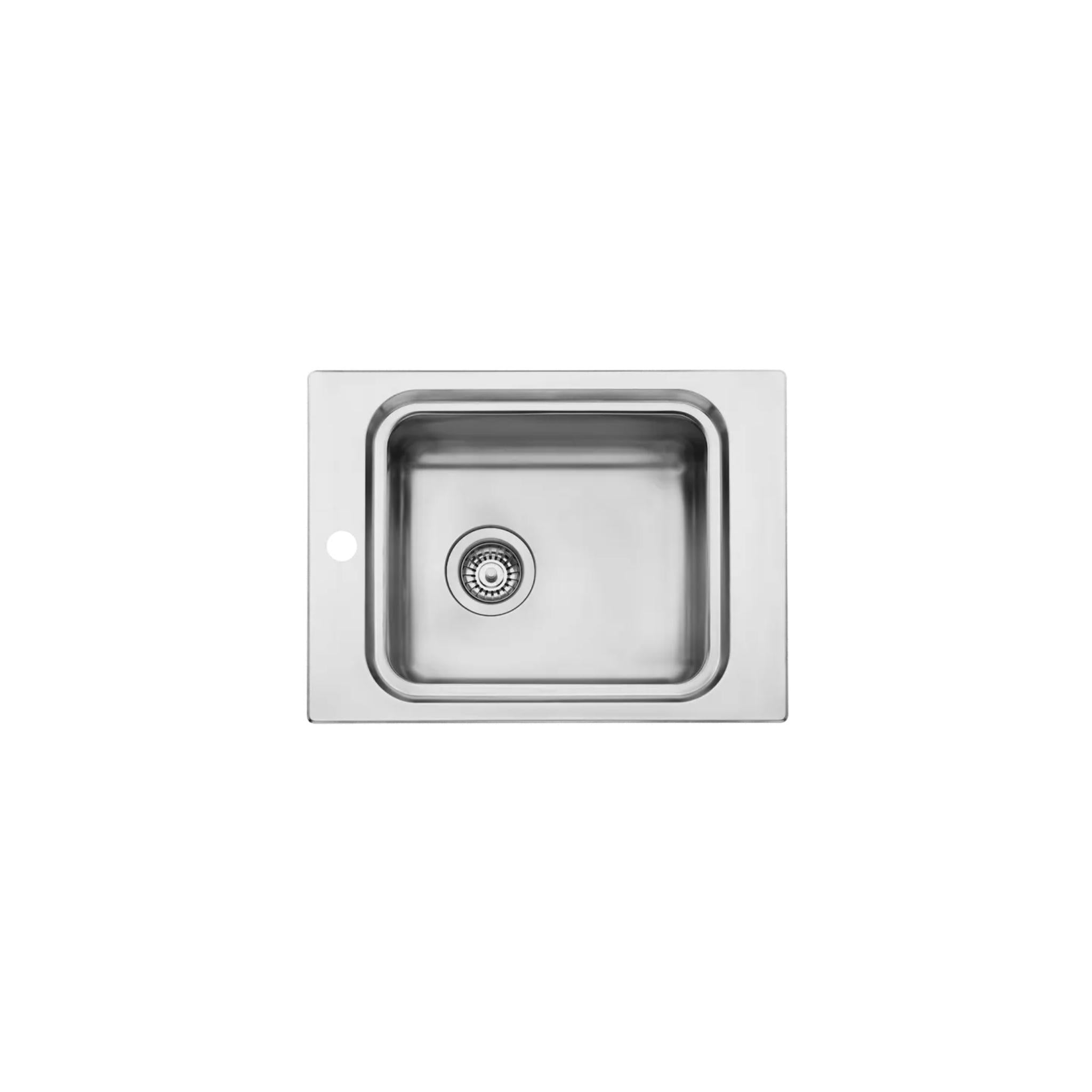 OLIVERI PURO SINGLE BOWL TOPMOUNT CARE SINK STAINLESS STEEL 580MM