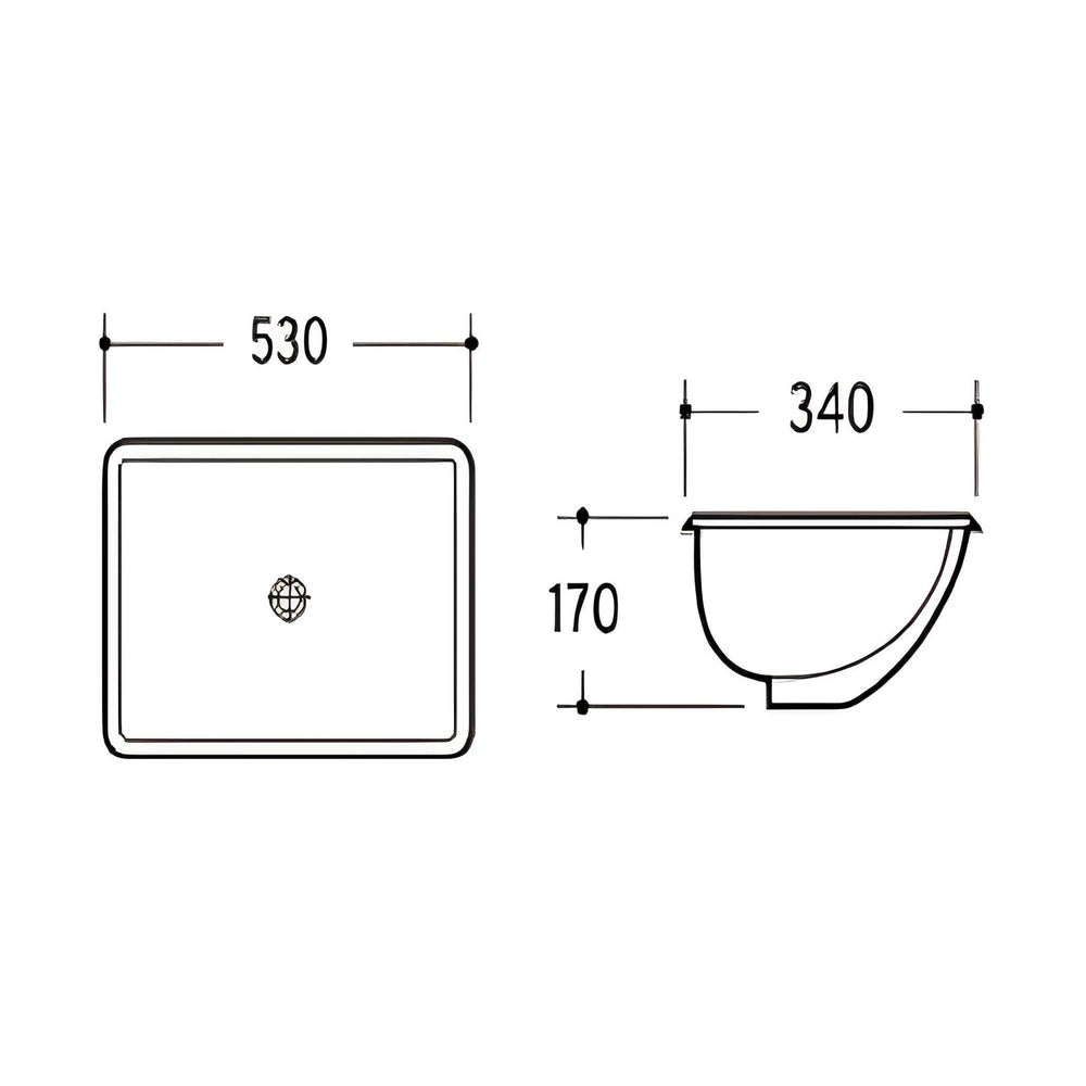 POSEIDON UNDER COUNTER BASIN GLOSS WHITE 530MM